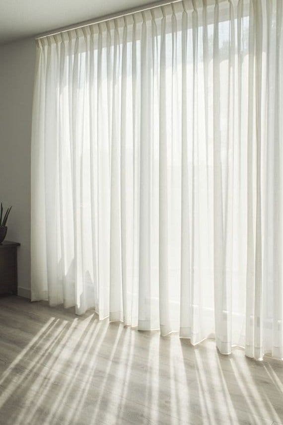 Sheer curtain fabric swatch