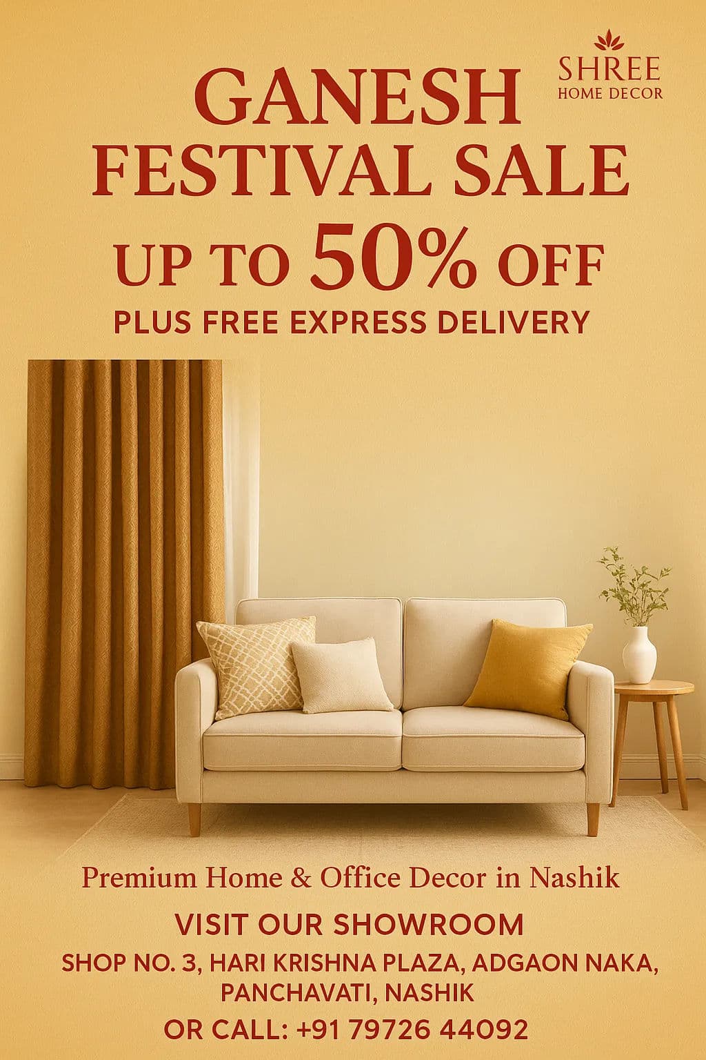 ✨ Celebrate Ganesh Chaturthi with Shree Home Decor – Special Festival Offers! - Shree Home Decor Nashik